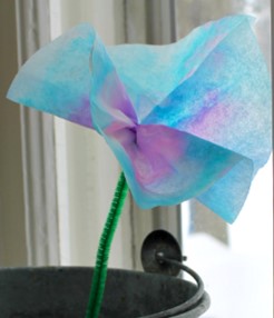 colorful coffee filter flower craft