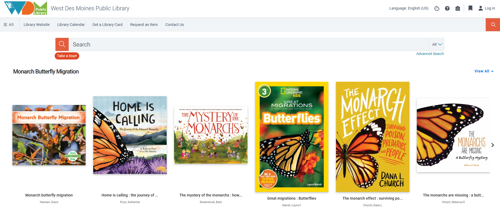 Screen capture of the Vega Discover homepage