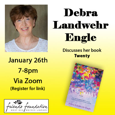 Event flyer: Debra Landwehr Engle discusses her book Twenty