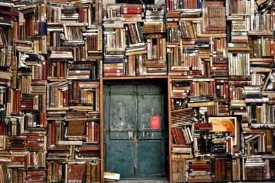 Image of a book wall 