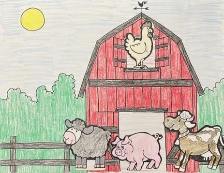 Barn with farm animals craft