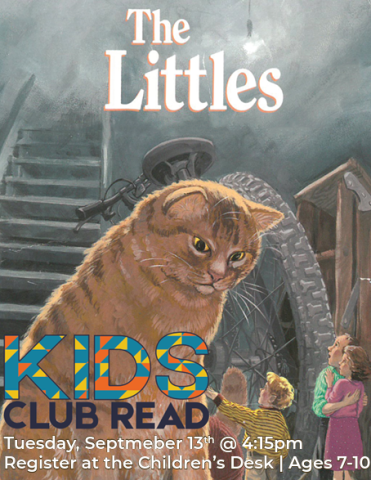 cat looking down at The Littles family