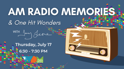 illustration of radio; date/time of program