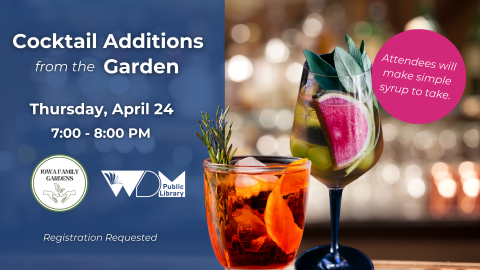 photo of cocktails; date/time of program