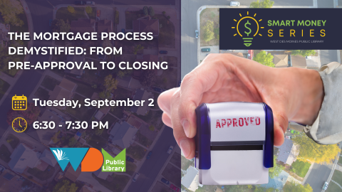 hand holding "approved" stamp; date/time of program