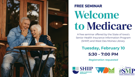 photo of man and woman; date and time of program