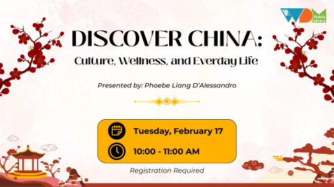 background graphic with cherry trees/pagoda/clouds; date;time of program