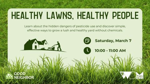 photo of grass around edge of slide; date/time of program