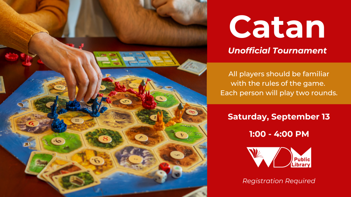Catan tournament 9/13/25 from 1-4 pm