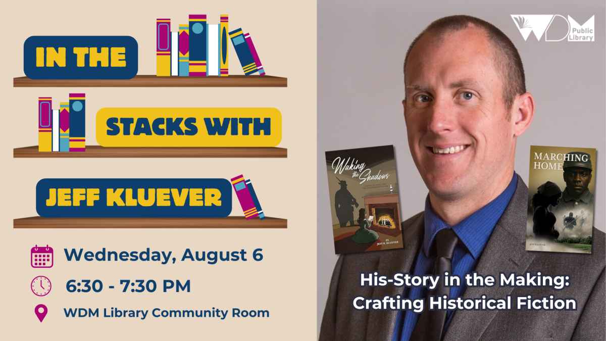 photo of author Jeff Kluever; date/time of program