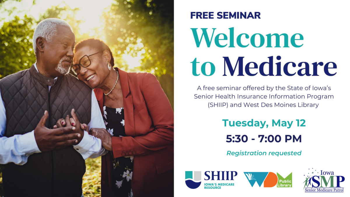 photo of man and woman; date and time of program