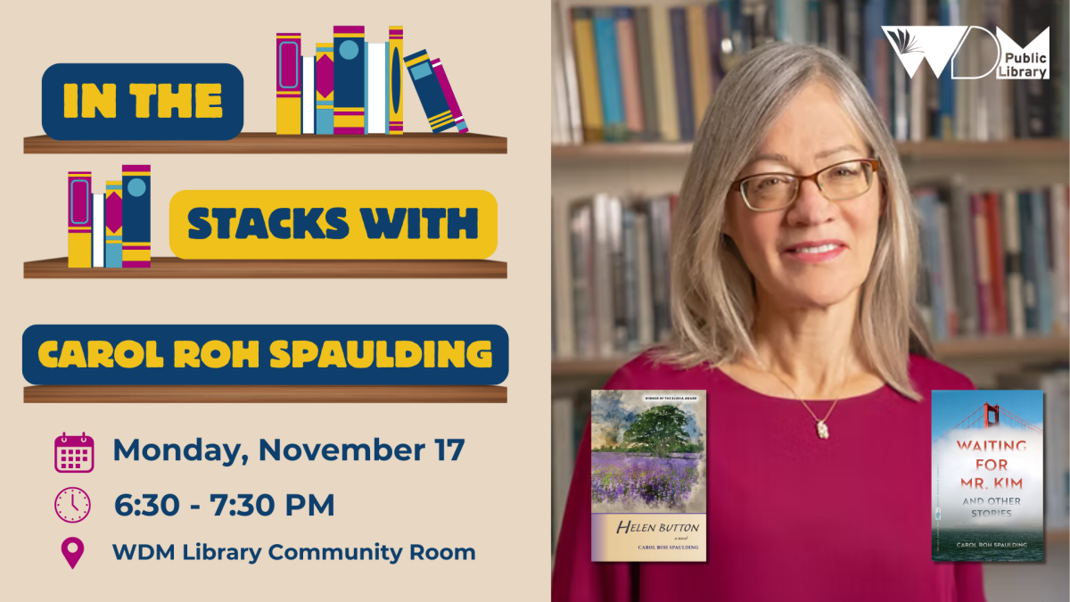 Photo of Author Carol Roh Spaulding; date/time of program