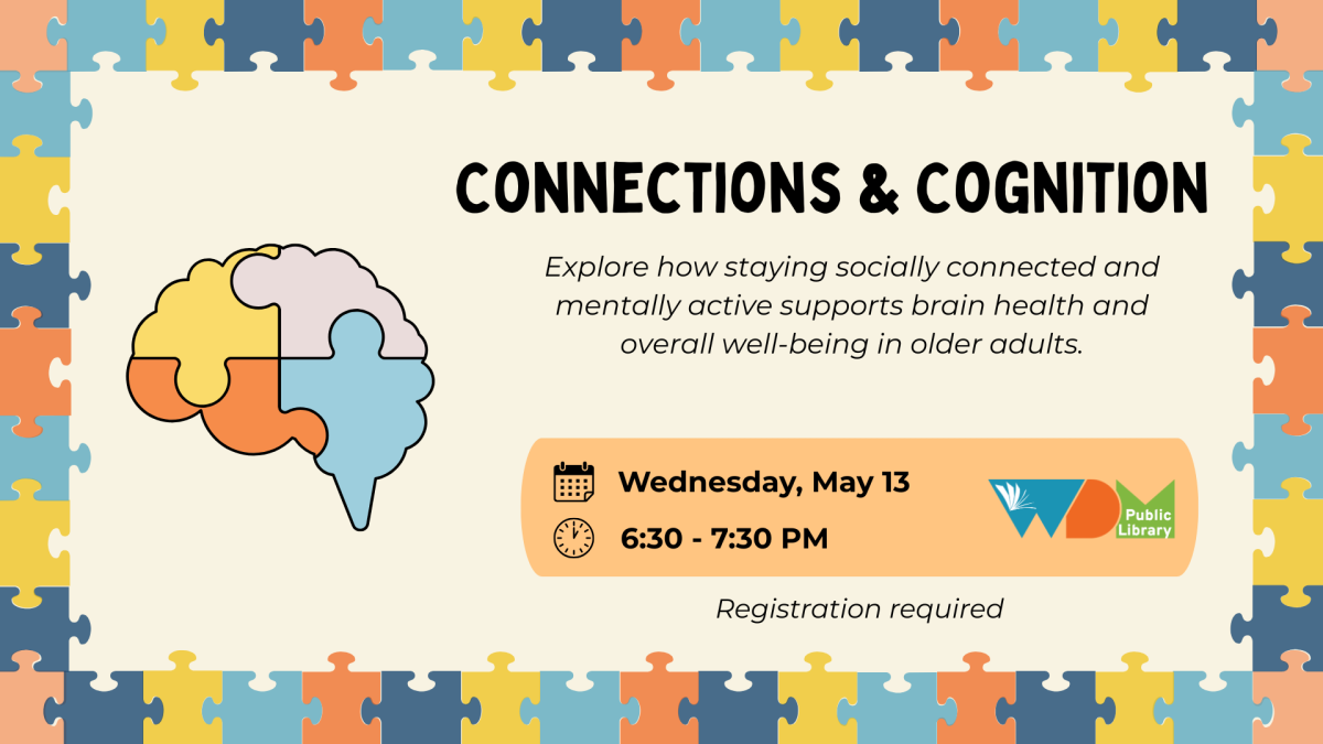 graphic with puzzle pieces; date/time of program