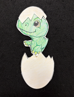 dino hatching out of egg