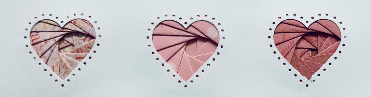 iris folding hearts