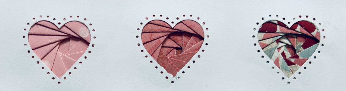 iris folding hearts