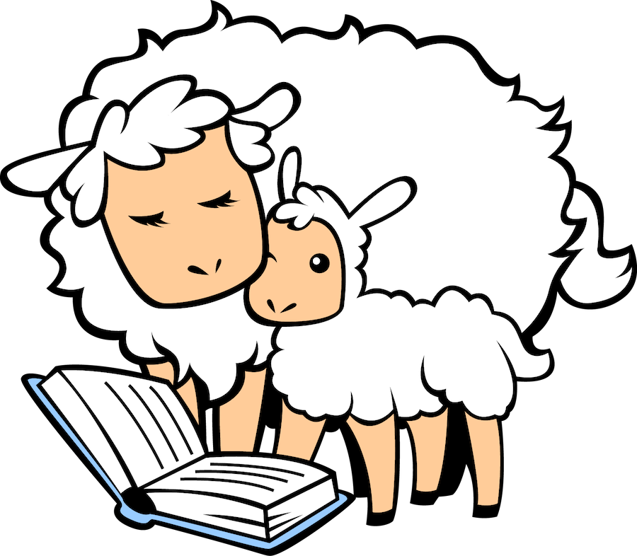 sheep%20and%20lamb%20reading%20a%20book